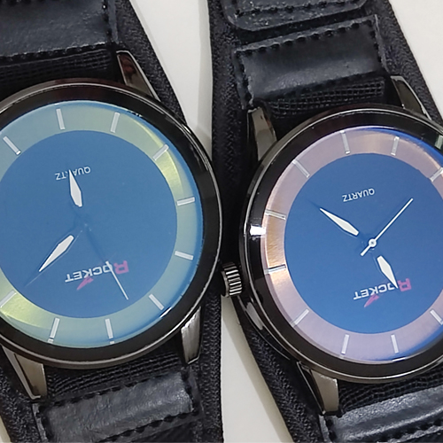 Black Fabric Belt Analog Rocket Wrist Watch 