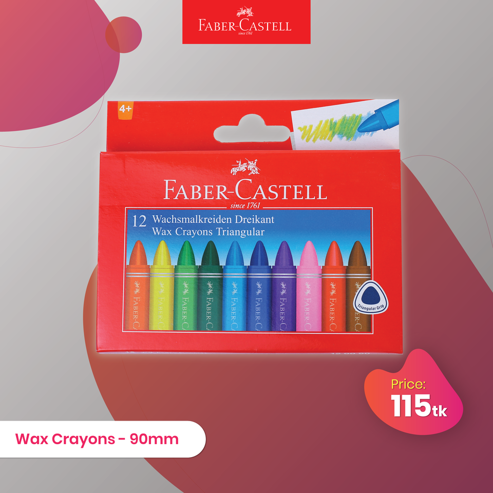 Wax crayons 90mm-12